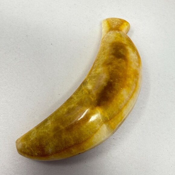 Alabaster Fruit Set of 4 Pieces Banana Apples Mango Stone Marble Vintage - Picture 9 of 16